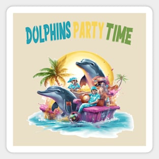 DOLPHINS PARTY TIME Magnet